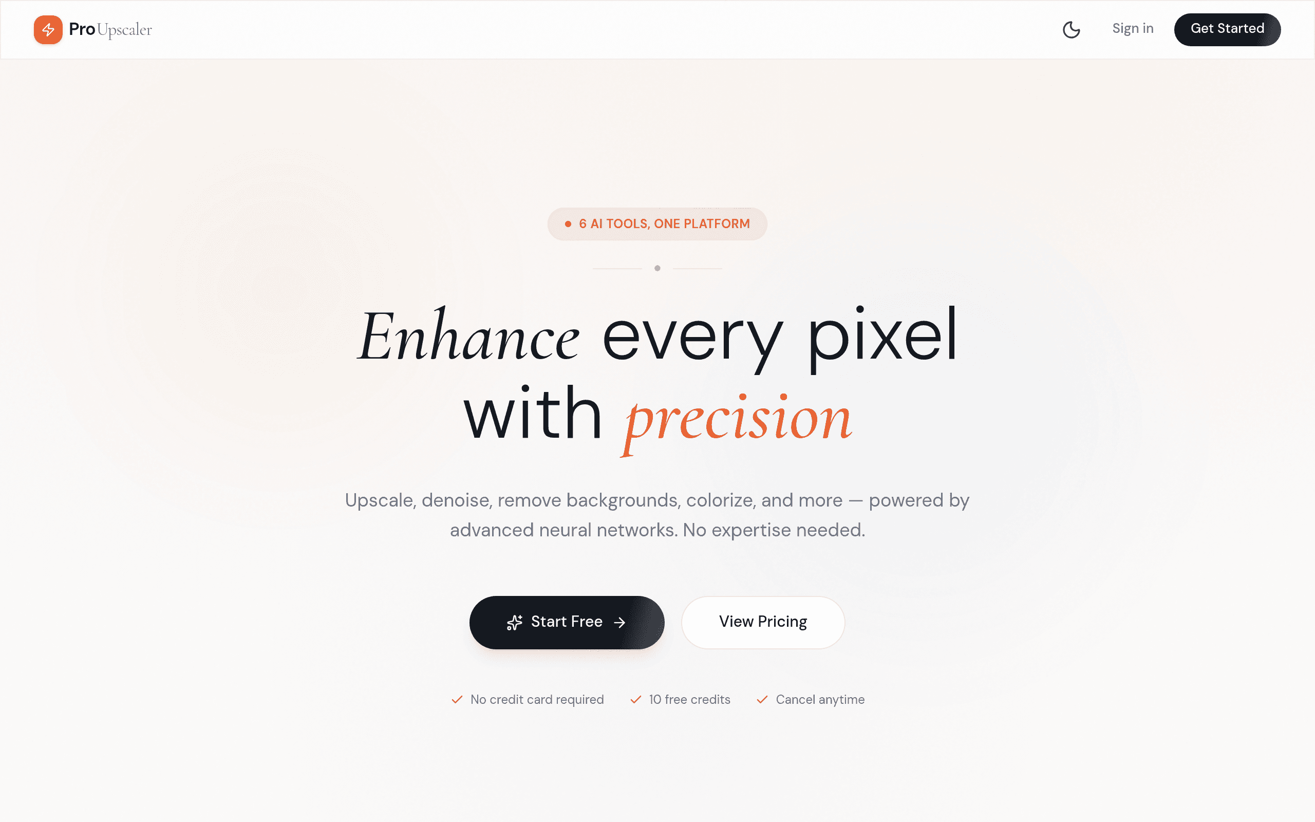 Screenshot of AI Image Upscaler SaaS